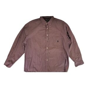 Nautica Mens Plaid Button Down Shirt Long Sleeve Red Blue XL